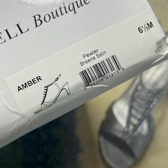 Adrianna Papell AMBER | open-toe heels in pewter size 6.5, w/ original box - Picture 5 of 13